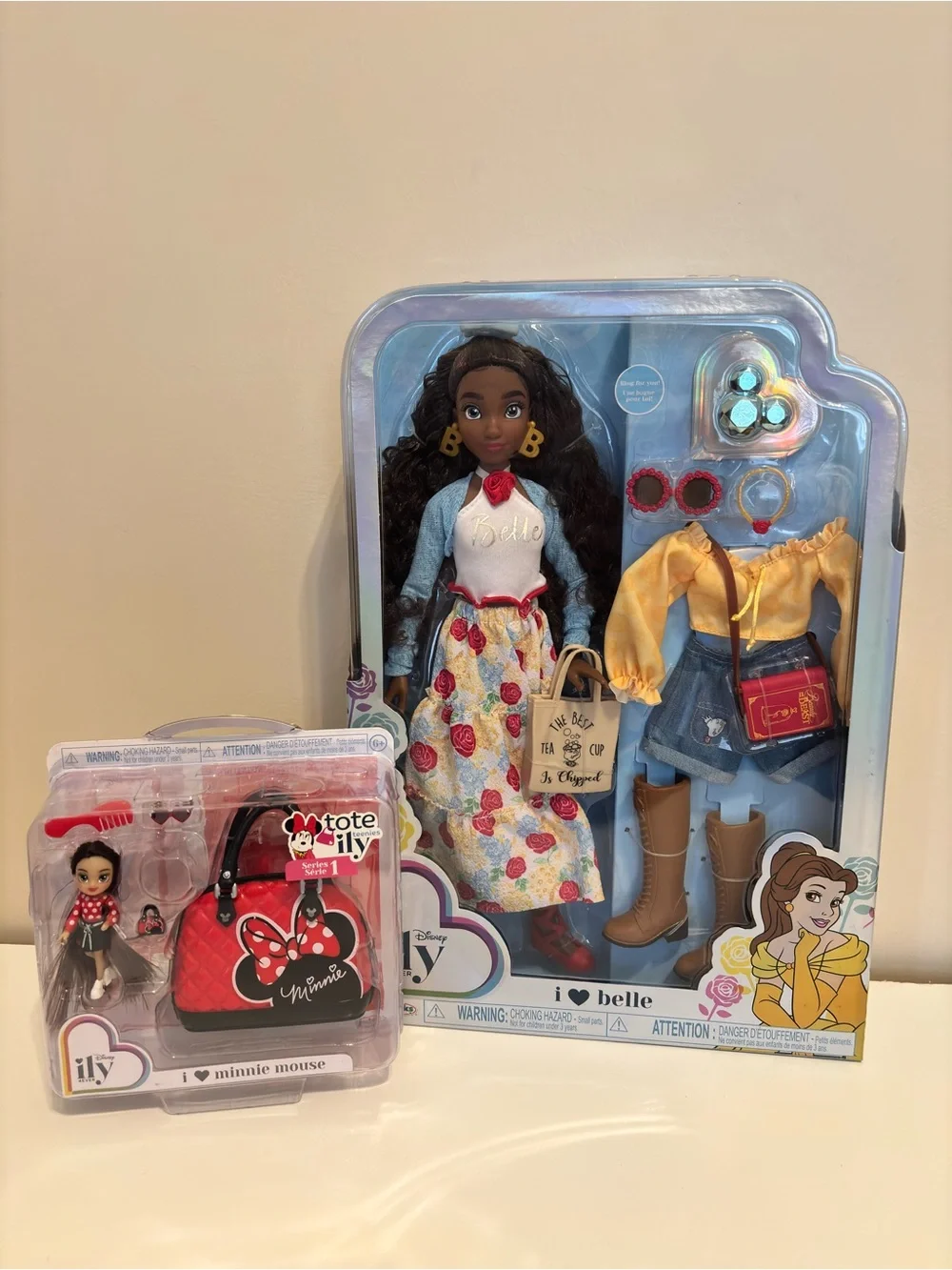 Disney Belle Fashion Doll in Blue Jacket & Yellow Top with Floral Skirt